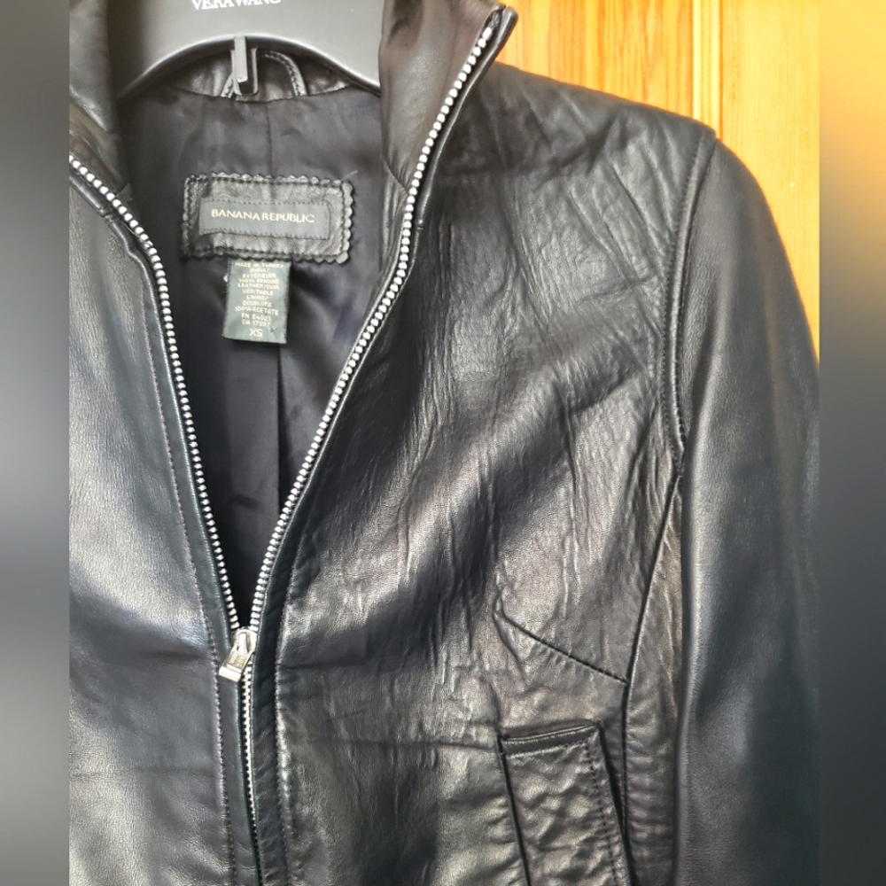 Banana Republic Genuine Leather Fitted Jacket Size XS